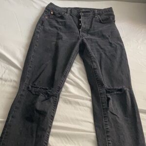 lucky brand black ripped jeans